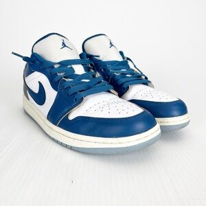 Nike Air Jordan 1 SE Low Top Industrial Blue Athletic Sneakers Shoes